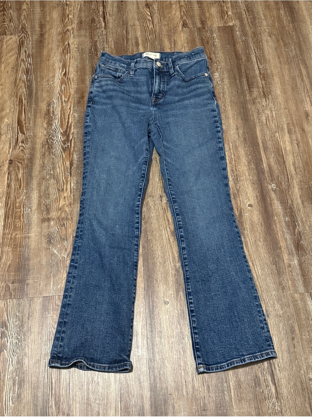 Madewell Mid Rise Kick Out Jeans Women's 26 Bootcut High Rise in Brinston Wash
